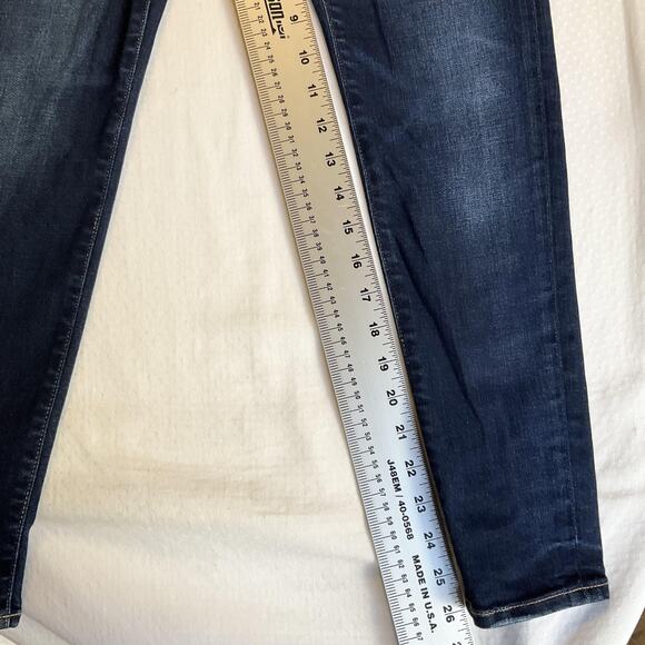 American Eagle Women Jeans 4 SHORT Dark Blue Denim Super Stretch Skinny Button - Picture 7 of 11